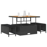 Garden Dining Set Black Poly Rattan 42007906