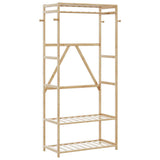 Clothes Rack with Shelves 80x40x175 cm Bamboo 4008922