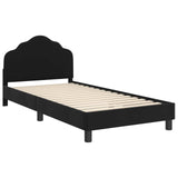 Children's Bed Frame with Headboard Black 80 x 200 cm Velvet 42010945