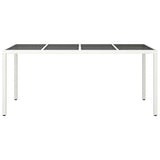 Garden Table White 190 x 90 x 75 cm Poly Rattan 362549