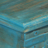246479 Storage Chest Solid Mango Wood Blue 100x40x41 cm