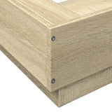 Bed Frame with LED Lights without Mattress Sonoma Oak 100x200cm 3281114