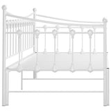 Pull-out Sofa Bed Frame without Mattress White Metal 90x200 cm 324759