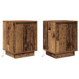 Bedside Cabinets with LED Lights 2 pcs Old Wood 38x34x50 cm 861280