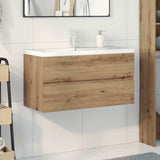 Sink Cabinet with Built-in Basin and Faucet Artisan Oak 3328936