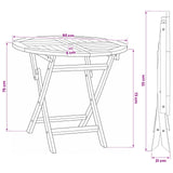 Folding Garden Table Natural 90 x 75 cm Solid Teak Wood 42042410