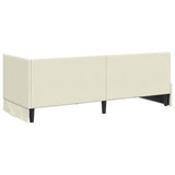 Corner Bed Frame with Headboard Cream 80 cm x 200 cm Velvet 42016375