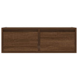 TV Cabinet with LED Lights Brown Oak 75x35.5x25 cm 860235