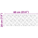 Stair Tread Rectangular 4 pcs Silver 60 x 20 cm Aluminium 4104254