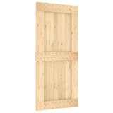 Sliding Door with Hardware Set 95x210 cm Solid Wood Pine 3332746