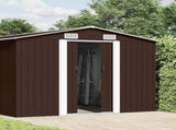 Garden Shed Brown Galvanised steel Large Durable Garden Shed 143347