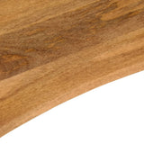 Desk Top with Curve 80x60x2.5 cm Solid Wood Rough Mango 370214