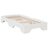 Bed Frame No Mattress Stackable White 75x190 cm Small Single Solid Wood 859212