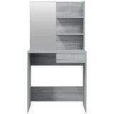 Dressing Table with Mirror Grey Sonoma 74.5x40x141 cm 820491