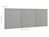 Wall-mounted Peg Boards 3 pcs 40x58 cm Steel 145349