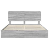 Storage Bed Grey Sonoma 200 x 200 cm Engineered Wood 3412656