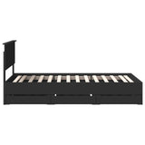 Bed Frame with Drawer Black 100 x 200 cm Engineer Wood 3410736