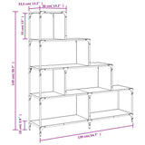 Bookcase 4-Stair Black 139x33.5x149 cm Engineered Wood 842476