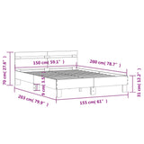 Bed Frame without Mattress Concrete Grey 150x200 cm King Size 3207416