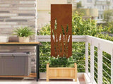 Garden Privacy Screen Rusty 32 x 140 cm Weathering Steel 876244