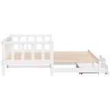 Daybed with Trundle and Drawers without Mattress White 90x200 cm 3302190