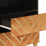 Bedside Cabinet Brown and Black 50x33x60 cm Solid Wood Mango 356793