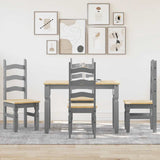 ZNTS 5 Piece Dining Set Panama Grey Solid Wood Pine 3345198