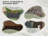 Raised Beds for Garden, Galvanised Steel Outdoor Planters with Multi-reinforced Rods, 180 x 90 x 59 T3398P322096