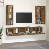 5 Piece TV Cabinet Set Smoked Oak Engineered Wood 3120209