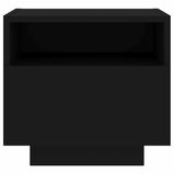 Bedside Cabinet with LED Lights Black 40x39x37 cm 836800