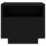 Bedside Cabinet with LED Lights Black 40x39x37 cm 836800