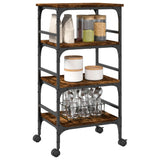 Kitchen Trolley Smoked Oak 45x35x89.5 cm Engineered Wood 842328