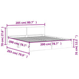 Bed Frame Sonoma Oak Engineered Wood Double Durable Bed Frame 3207457