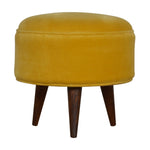 Mustard Velvet Nordic Footstool IN823