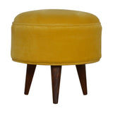 Mustard Velvet Nordic Footstool IN823