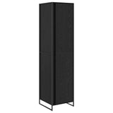 Warderobe with Door Black Oak 50 x 50 x 200 cm Engineered Wood 3403016