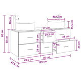 Bathroom Furniture Set 3 pcs Smoked Oak 49.5 x 44.5 x 65.5 cm 3405959