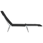 ZNTS Folding Sun Loungers 2 pcs Steel and Fabric Black 44300