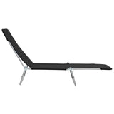 ZNTS Folding Sun Loungers 2 pcs Steel and Fabric Black 44300
