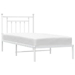 Metal Bed Frame without Mattress with Headboard White 80x200cm 353577