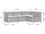 4-Seater Garden Sofa with Cushions Rattan Look PP Brown 3443967