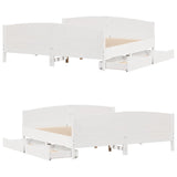 Bed Frame without Mattress White 180x200 cm Super King Solid Wood Pine 3301780