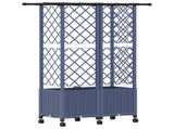 Raised Bed with Trellis and Roof Grey 124 x 40 x 142 cm PP 3423039