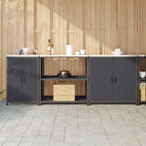 Kitchen Storage Set HATTEM 3 pcs Anthracite Cold-rolled Steel 3392675