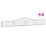 Arched Gabion Baskets 10 pcs 400x30x40/60 cm Galvanised Iron 3146835