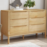 Chest of Drawers FLORO Wax Brown Solid Wood Pine 374011