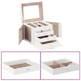 Jewellery Box 4-Layer with Mirror Lockable White 22.5x17.5x16.5 cm 4103560