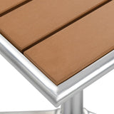 Garden Table Silver 60x60x70 cm Aluminium and WPC 48718