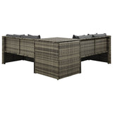 Garden Sofa Set Grey PE rattan, powder-coated steel, fabric Medium 313137