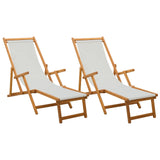 Folding Sun Lounger 2 pcs 3 Position Solid Eucalyptus Wood 3407822